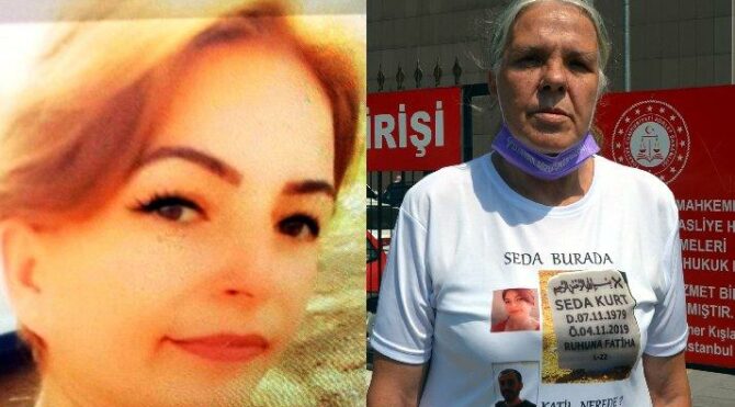  Öldürülen kızının mezar taşı fotoğraflı tişörtüyle duruşmaya geldi