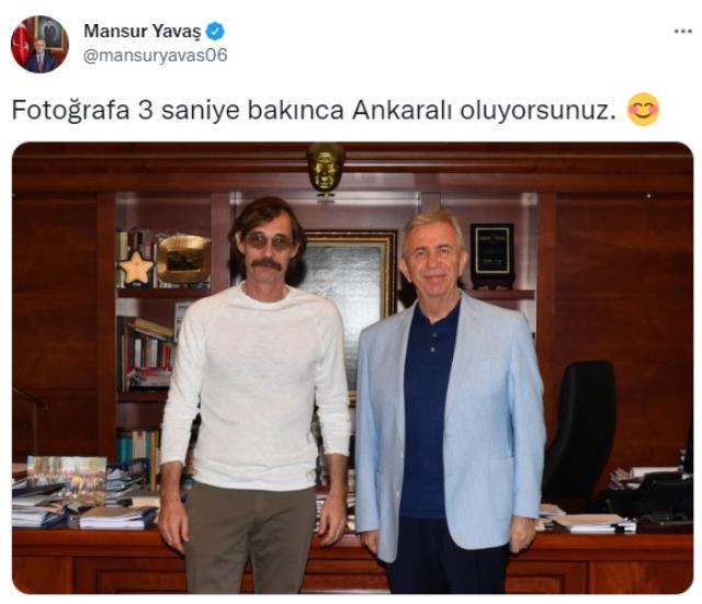 Mansur Yavaş, Erdal Beşikçioğlu ile fotoğrafını paylaştı: 3 saniye bakınca Ankaralı oluyorsunuz